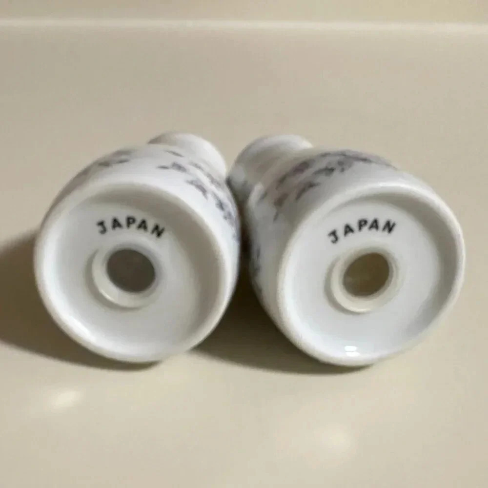 Fine Japan Silver rim floral Salt & Pepper Set - Picture 3 of 4